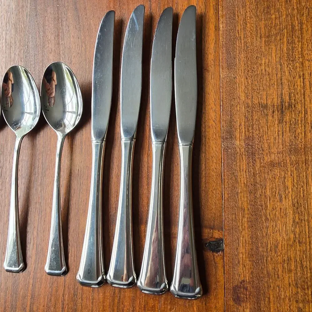 Oneida Silver Maestro St Leger Flatware Set 8 Pc Knives Spoons Stainless Steel